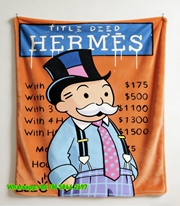 Monopoly Man Hermès Title Deed Flannel Blanket IMG_5368
